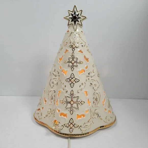 Lenox Florentine and Pearl Jeweled Lighted Tree Christmas Musical TESTED-WORKS - Picture 2 of 7
